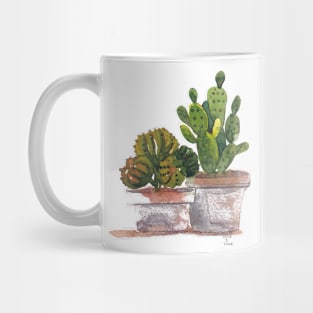 watercolor cacti pots Mug